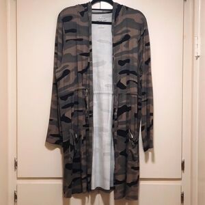 Torrid Camo Cardigan,2X, drape waterfall